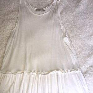 Loft Cream Ruffled Tank Top